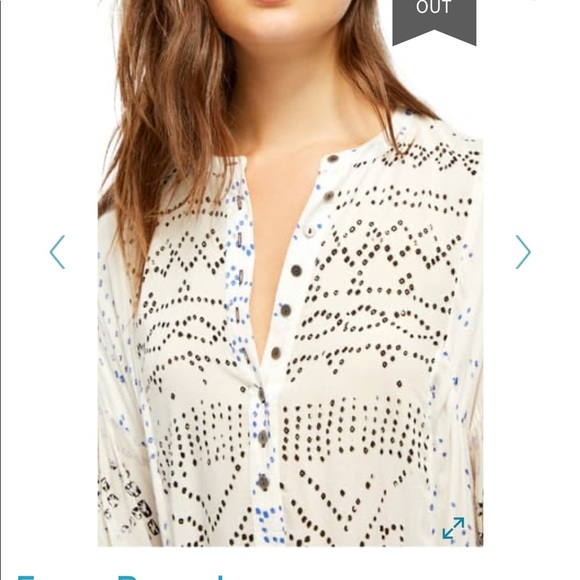 NWT Free People | Shibori flowy tunic Ivory - Picture 5 of 7